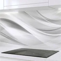 Rodnik Küchenrückwand Silver Waves, monolithische ABS-Platte mit Direktdruck, formstabil und langlebig