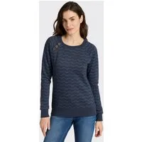 Ragwear Sweatshirt DARIA ZIG ZAG O mit Zierknöpfen am Ausschnitt