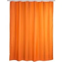 WENKO Duschvorhang Uni Orange Breite 180 cm, Höhe 200 cm, Polyester, waschbar