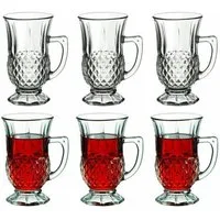 Pasabahce Allzweckkiste Pasabahce Istanbul Teeglas mit Henkel 6er Set (Set)