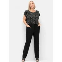 Sheego T-Shirt Kurzarmshirt Kurzarm mit Minimal-Alloverdruck