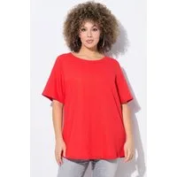 Ulla Popken Longbluse Bluse Leinenmix A-Linie Rundhals Halbarm