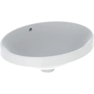 Geberit VariForm Einbauwaschtisch, oval 50x40cm, ohne Hahnloch, mit Überlauf, 500709012 500709012