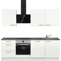nobilia® Küchenzeile "Laser II", NEU: individuell anpassbar mit gratis Profi-Beratung, vormontiert, 240 cm breit, optional mit verschiedenen E‑Geräte-Sets