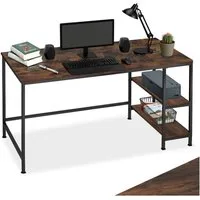 tectake Schreibtisch Computer-Schreibtisch (1-St., 1 tlg), Geradliniger Computer-Schreibtisch im minimalistischen Industrie-Stil