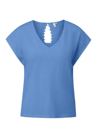 Q/S designed by - T-Shirt mit Cutout am Rücken blau - Gr. - M
