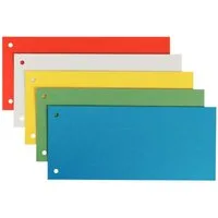 LEITZ Abheftstreifen Blanko-Trennstreifen rot, weiß, gelb, grün, blau, 25 St.