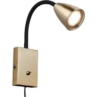 TRIO Leuchten LED Leselampe mit Schalter und Stecker, Höhe 23,5cm, Dimmfunktion, LED wechselbar, Warmweiß, innen Wand-Leuchte mit Kabel, Nachttischlampe & Bett-Lampe zum Lesen