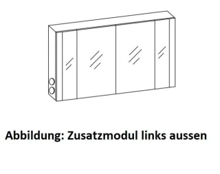 Artiqua LED-Spiegelschrank, Oxid Hellgrau quer, 071-SET-5-12-ZA-721 071-SET-5-12-ZA-721