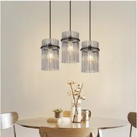 ZMH Pendelleuchte Esstisch Hängelampe 2/3/5 Flammig mit Glas & Metall E27, ohne Leuchtmittel, moderne Pendelleuchte höhenverstellbar für Esszimmer Bar, Hotel