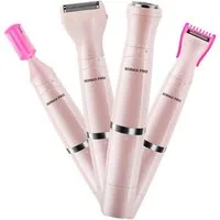 KINSI Körperrasierer 4-in-1 Elektrischer Enthaarer für Frauen,Rasierer & Epilierer, für Intimbereich, Achseln, Augenbrauen & Körper
