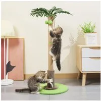 BlingBin Kratzbaum Kratzstamm für Katzen Kratzsäule aus Sisal Katze Kratz Spielzeug, stabiler Sisal Kratzsäule zum Kratzen Spielen mit Ball, 84 cm Hoch