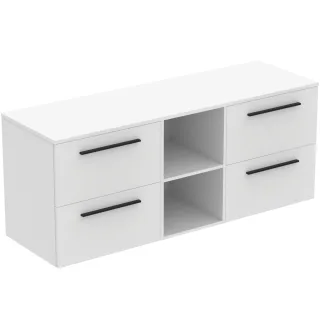 Ideal Standard Möbel-Set 160cm i.life B 4 Auszüge 2 mi.off.Fächer Gr.Schwarz Weiß matt, T5843DU T5843DU