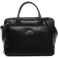 SID & VAIN Laptoptasche echt Leder Aktentasche 15 Zoll Laptop Fach schwarz, Laptoptasche 15,4 Zoll, Aktentasche Echtleder Damen Herren schwarz