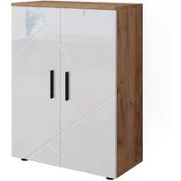 Vicco Midischrank Irma, Goldkraft Eiche/Weiß Hochglanz, 60 x 81 cm (1-St)