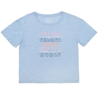 STACCATO - T-Shirt mit Wording soft blue - Gr. - 164