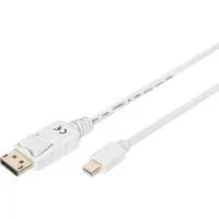 mini-DisplayPort > DisplayPort Anschlusskabel, Full HD 1080p weiß, 2 Meter