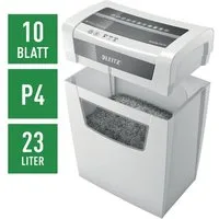 LEITZ Aktenvernichter Home Office P4, Partikelschnitt 4x28 mm, bis 10 Blatt, 23 Liter
