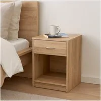 HTI-Living Nachtschrank Nachtschrank mit 1 Schublade Nina Sonoma (Stück, 1-St., 1 Nachtschrank) Nachttisch Nachtkommode Nachtkonsole