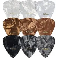kwmobile Plektrum Plektrum-Set für akustische & E-Gitarre - 9 Stk. - 3 Stärken, 9x Plektrum
