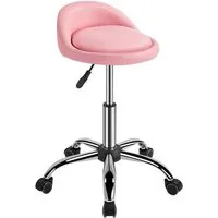 Yaheetech Drehhocker Barhocker mit 5 Rollen (1 St), Arbeitshocker 55,5 cm – 70 cm Höhenverstellbar & 360° Drehbar