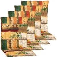 NYVI Polsterauflage Niedriglehner Auflagen Rio 4er Set - Stuhlauflage für Gartenstühle, (4 St), Sitzauflage, Pflegeleicht, Robust, Bequem