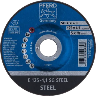 PFERD TOOLS Schruppscheibe E Leistungslinie SG STEEL für Stahl - 62212426