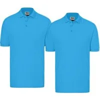 James & Nicholson Poloshirt Doppelpack Feines Herren Piqué-Polohemd mit gestrickten Bündchen JN070 (Doppelpack, 2er-Pack) Sportlicher Schnitt mit Seitenschlitzen