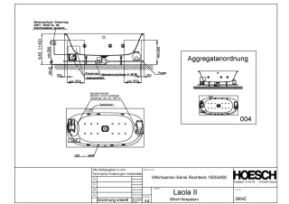 Hoesch Monolith Einbau Whirlwanne iSensi Rechteck 1600x800 mit System Laola II 3984Z.010305004