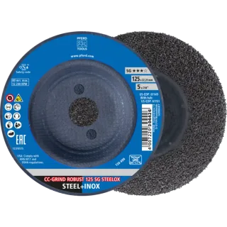 PFERD TOOLS CC-GRIND ROBUST Schleifscheibe Leistungslinie SG STEELOX für Stahl/Edelstahl - 64195125