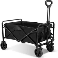 Clanmacy Bollerwagen 60L Bollerwagen Faltbar Handwagen Camping Einkaufen Gartenwagen, Fassungsvermögen-60L