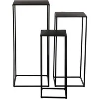 Mica Decorations Beistelltisch Mica Decorations Quinty Beistelltisch schwarz Satz von 3 - l30xb30xh70