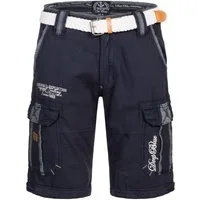 Geographical Norway Shorts Herren Cargo Shorts Kurze Hose Short Bermuda Knielang Sommer + Gürtel