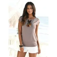 LASCANA Longshirt mit breitem Bund aus weichem Viskose-Stretch