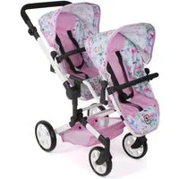 CHIC2000 Puppen-Zwillingsbuggy Linus Duo, mit zwei abnehmbaren, bis in Liegeposition verstellbaren Sportsitzen
