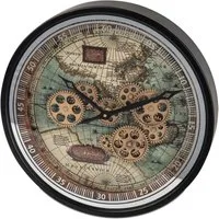formano Wanduhr Weltkarte (drehende Zahnräder, Mehrfarbig, Zahnräder, H: cm)