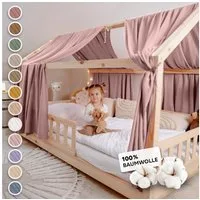 lilimaus Betthimmel Hausbett Himmel 2er-Set aus 100% Musselin - für Kinderbett (1-tlg), Set mit 2 abgestimmten Stoffbahnen - weich & schnell montiert