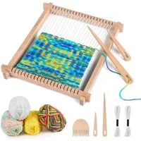 Lzbargon Lernspielzeug Webrahmen Kinder, Schul-Webrahmen, Holz Webstuhl Set, Weben für Kinder von 4–12 Jahren, Web-Set für Kinder Basteln