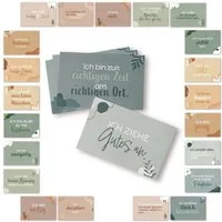 Logbuch-Verlag Dekofigur 24 Affirmationskarten für Erwachsene positives Mindset boho pastell