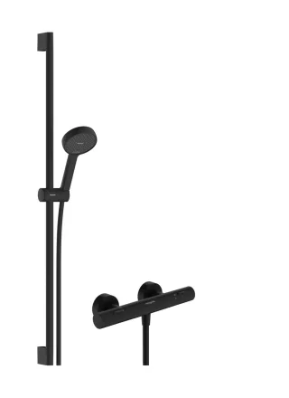 Hansgrohe Activera Select S Brausesystem Aufputz 95 2jet EcoSmart mit Ecostat Mattschwarz,28086670 28086670