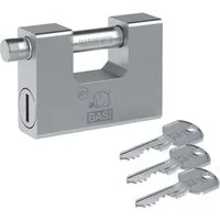 BASI Vorhängeschloss Vorhangschloss, (Packung, 1-tlg), mit ZA, massives Stahlgehäuse, VS, inkl. 3 Schlüssel, Bolzen Ø13mm