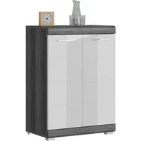 Home affaire Kommode SIENA, Breite 60 cm, 2 Türen, 2 Einlegeböden, 3 Fächer (hochwertige Rillenfräsung in MDF Front), Schuhkommode, Schuhschrank, Anrichte, Sideboard