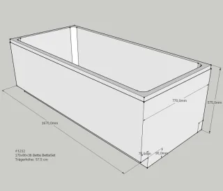 Neuesbad Wannenträger für Bette Set 170x80 SW11066