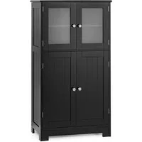 COSTWAY Mehrzweckschrank 4-türig, mit verstellbarem Regal,58 x 30 x 109cm