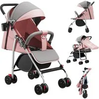 JEOBEST Kinder-Buggy Buggy Kinderwagen Kinderbuggy, Federleichter Reisebuggy 4,9 kg, Klein Zusammenklappbar, Tasche im Verdeck, XL Korb
