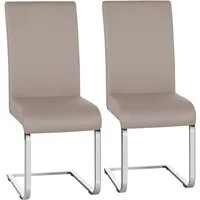 Yaheetech Esszimmerstuhl 2/4/6-er Küchenstuhl (2 St), Schwinger Polsterstuhl mit Ergonomischer Rückenlehne & Metallbeine
