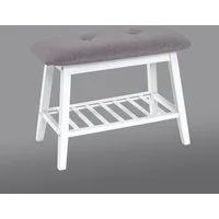 HAKU Schuhbank Flurbank, Garderobenbank, Sitzbank, rechteckig - aus Textil Grau - B/T/H 60/30/44 cm