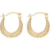 Firetti Paar Creolen Schmuck Geschenk Gold 375 Ohrschmuck Ohrringe Lorbeerkranz