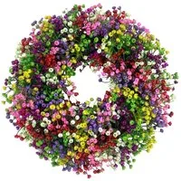 Kunstkranz Türkranz Ganzjährig Außen Deko, Künstlicher Blumenkranz Deko, Agger, für Haustür,Frühling Sommer Außen Türkranz Modern Deko