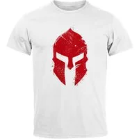 Neverless Print-Shirt Herren T-Shirt Print Sparta-Helm Aufdruck Gladiator Krieger Warrior mit Print